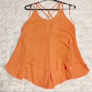 Orange Flowy Siena Sky Tank Top